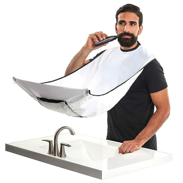 Shaving Apron with Suction Cups White