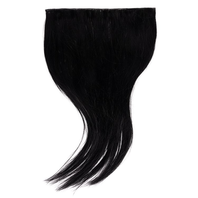 Christian Artesio Genius unsichtbare Weft Echthaarverlängerung in schwarz 50cm für nahtlose Anwendung und volles Volumen.