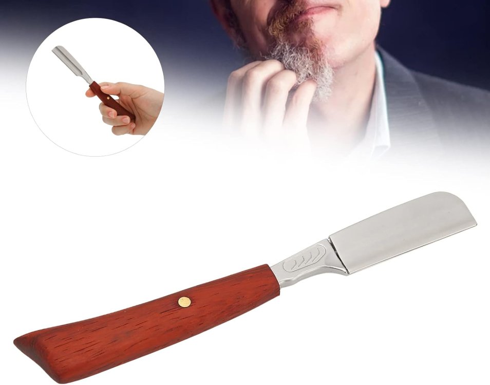 Επαγγελματική Ξυριστική Λεπίδα Ιαπωνικού Τύπου με Λαβή από Μαόνι & 10 Ανταλλακτικές Λεπίδες + Θήκη