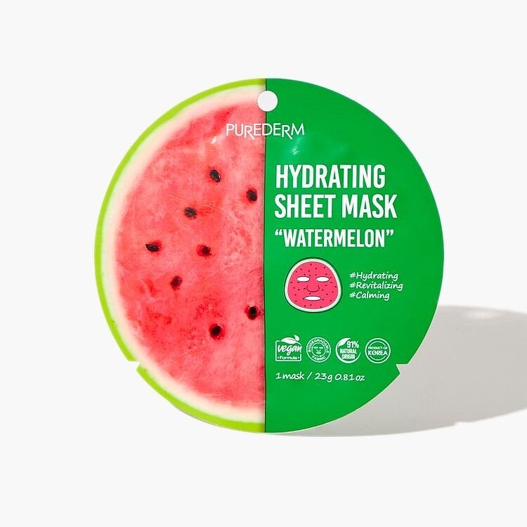 Purederm Koreanische Stoff-Gesichtsmaske fur Feuchtigkeit, Wassermelone 23g