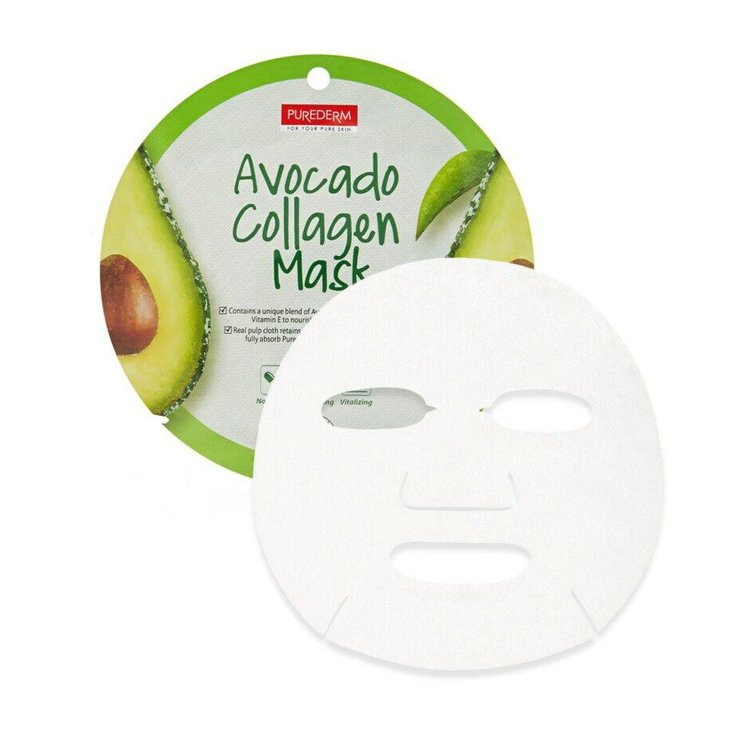 Υφασμάτινη Μάσκα Προσώπου Κολλαγόνου, Avocado 18gr
