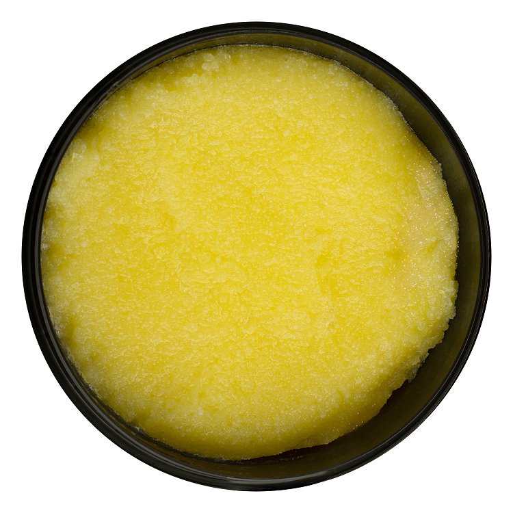 Scrub Σώματος Aura Silk Vanilla Glow 400g κίτρινη κρεμώδης λεπτόκοκκη υφή