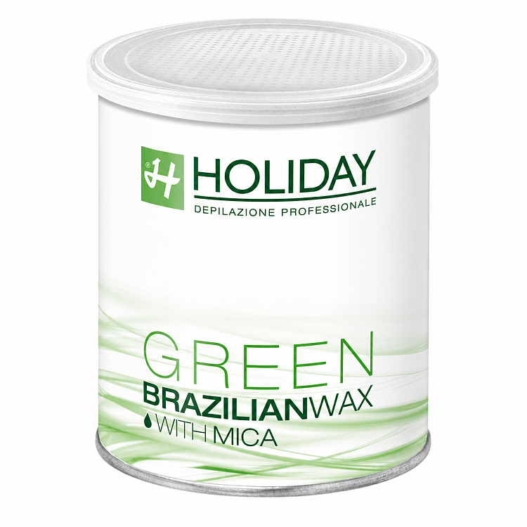 Holiday Ελαστικό Κερί Αποτρίχωσης Brazilian πράσινο σε δοχείο 800ml για επαγγελματίες αισθητικής.