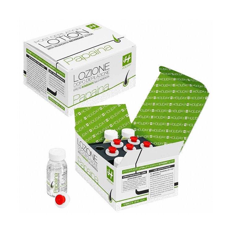 Holiday αμπούλες μετά την αποτρίχωση 10ml με freeze-dried papain για επιβράδυνση της τριχοφυΐας