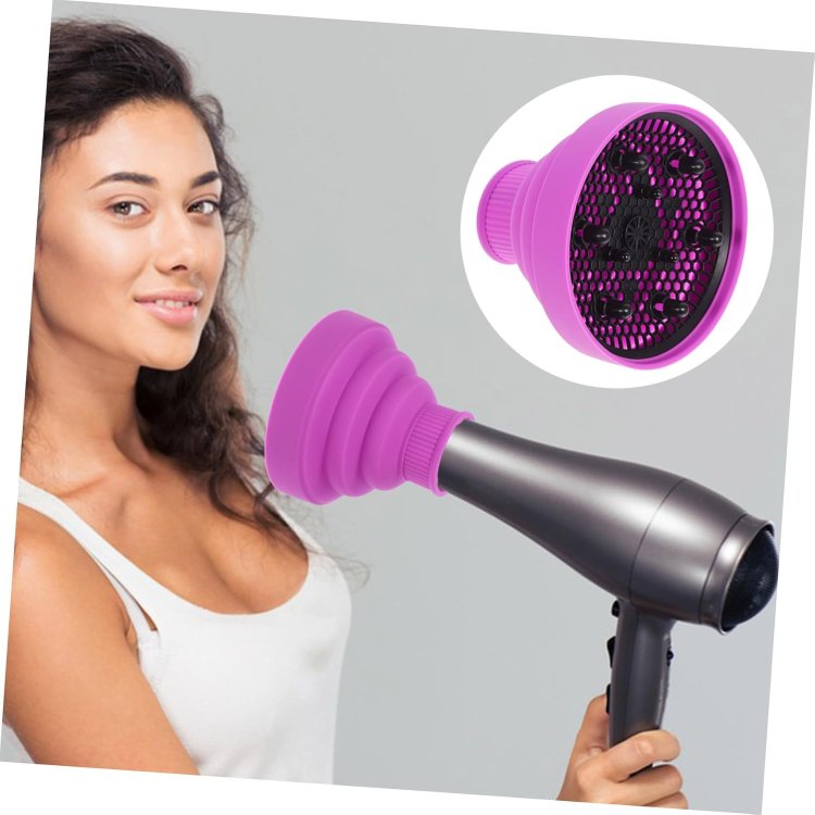 Πτυσσόμενη Φυσούνα Σιλικόνης για Πιστολάκι Μαλλιών Μωβ