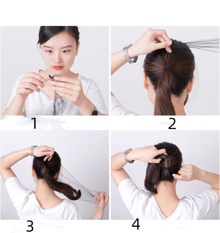 Φιλές Μαλλιών για Κότσο Σκούρο Καστανό 50cm– Ιδανικός για Μπαλέτο 2τμχ