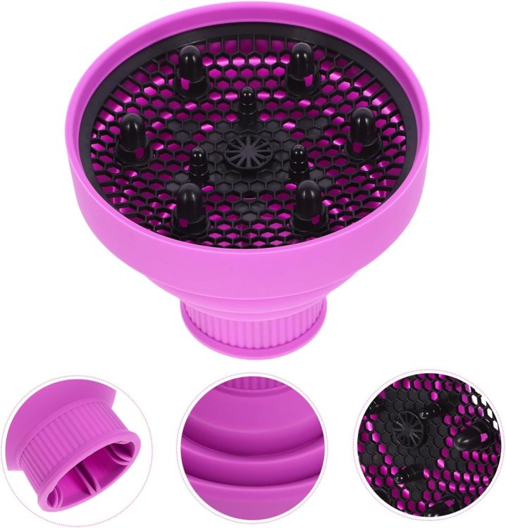 Πτυσσόμενη Φυσούνα Σιλικόνης για Πιστολάκι Μαλλιών Μωβ