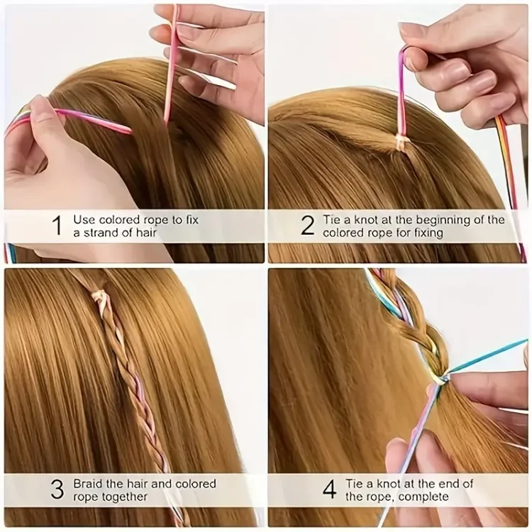 Πολύχρωμα Κορδόνια για Ράστα και Πλεξούδες Μαλλιών 20τμχ