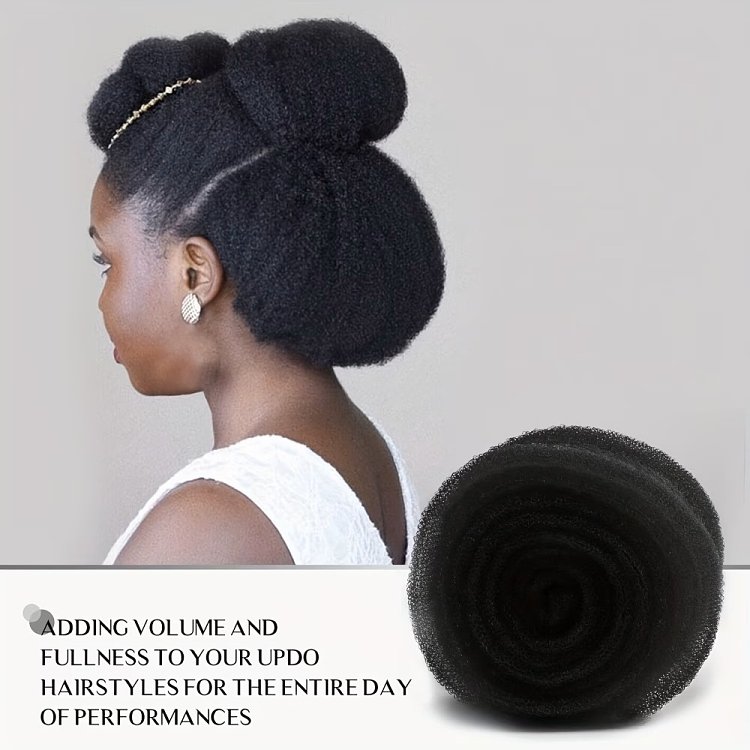 Haarschwamm mit 70 Haarnadeln fur Volumen & Hochsteckfrisuren – Schwarz 50,8 cm