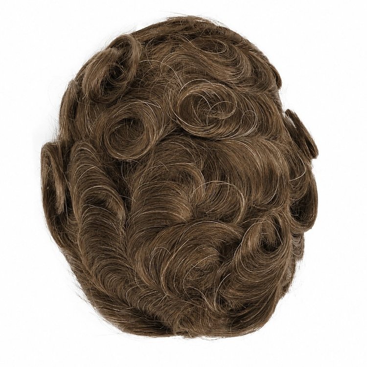 Unsichtbares Herren-Toupet fur Haarausfall, Naturlicher Look Blond mit 20% grauen Haaren