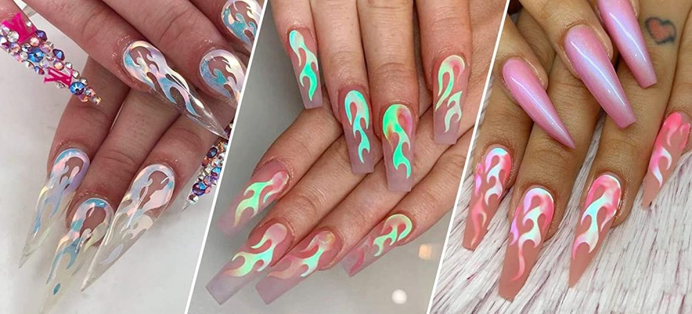 Αυτοκόλλητα Νυχιών Φλόγα