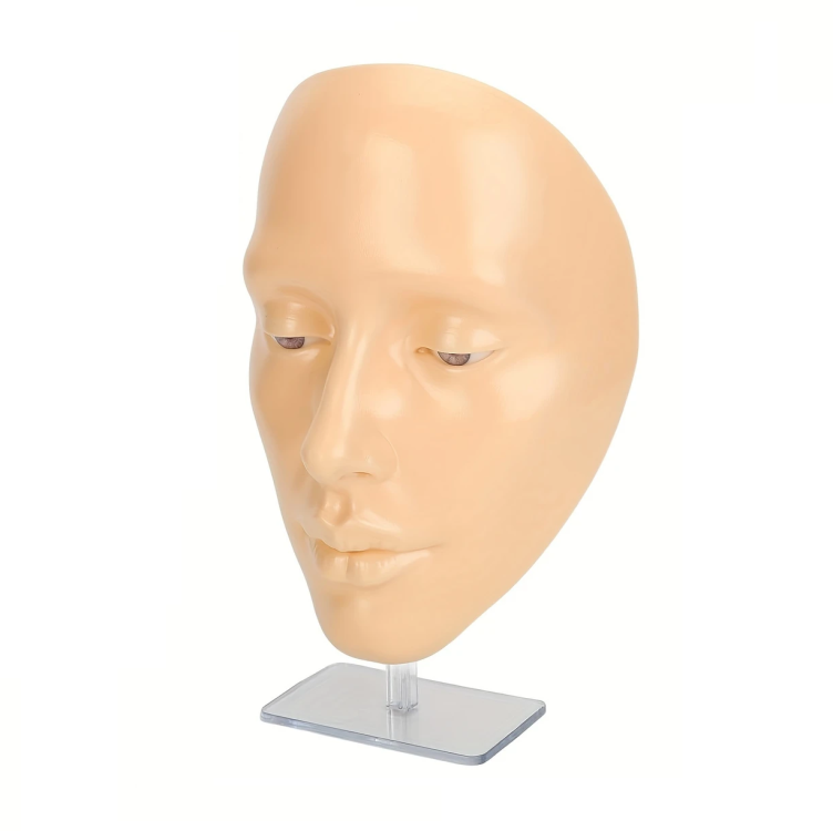 5D Πρόσωπο Σιλικόνης για Πρακτική Εξάσκηση Βλεφαρίδων και Μακιγιάζ με Βάση Στήριξης