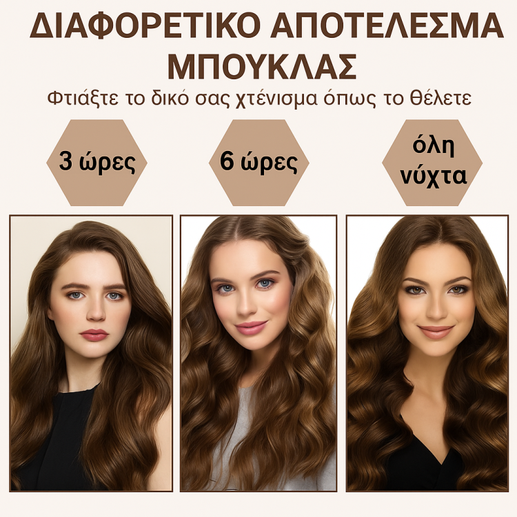 Σετ Υφασμάτινα Ρόλεϊ Μαλλιών για Μπούκλες & Blowout Χωρίς Θερμότητα