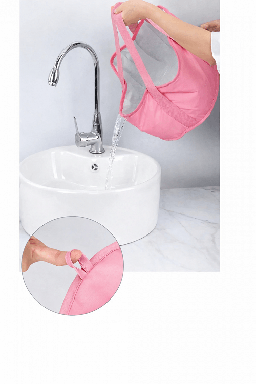 Fabric Spa Foot Bath Basin Pink 30x20cm