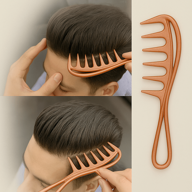 Haarstyling-Kamm mit Haifischzahnen – Fur Volumen & Textur bei Herrenfrisuren