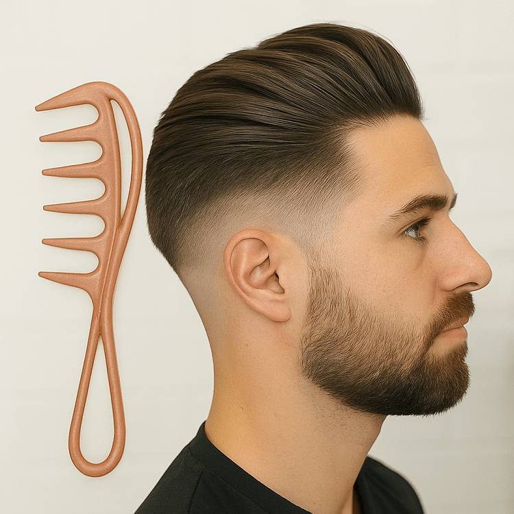 Haarstyling-Kamm mit Haifischzahnen – Fur Volumen & Textur bei Herrenfrisuren