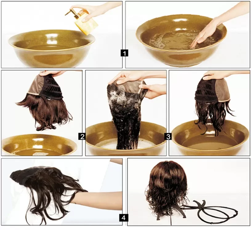 Περούκα Συνθετική Καστανή Όμπρε Μακριά Ίσια με Φράντζα