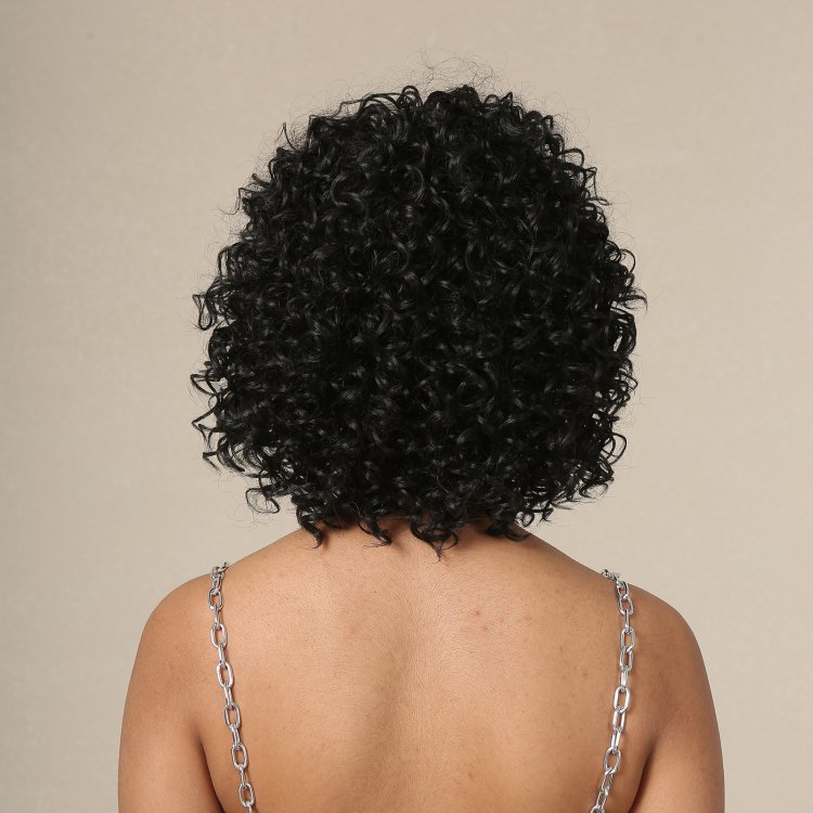 Περούκα Συνθετική Μαύρη Κοντή Σγουρή