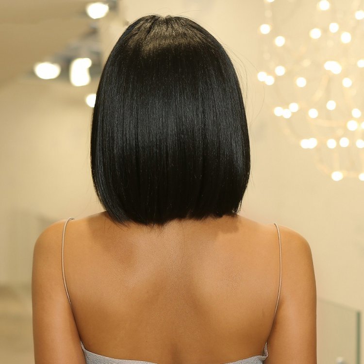 Περούκα Συνθετική Μαύρη Ίσια Καρέ