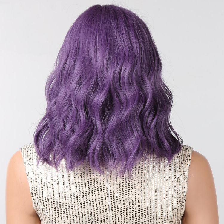 Περούκα Συνθετική Μωβ Καρέ Κυματιστή