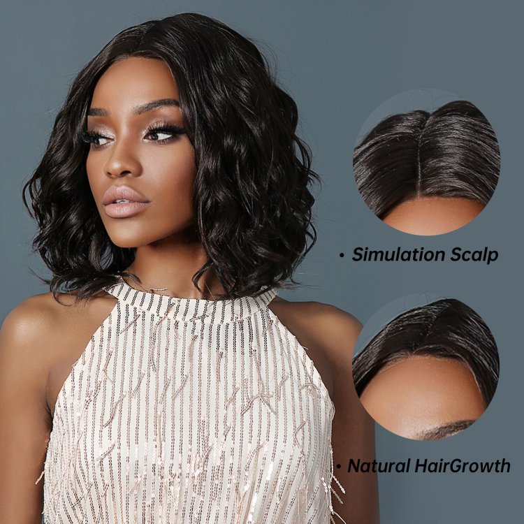 Περούκα Συνθετική Μαύρη Κοντή Σγουρή