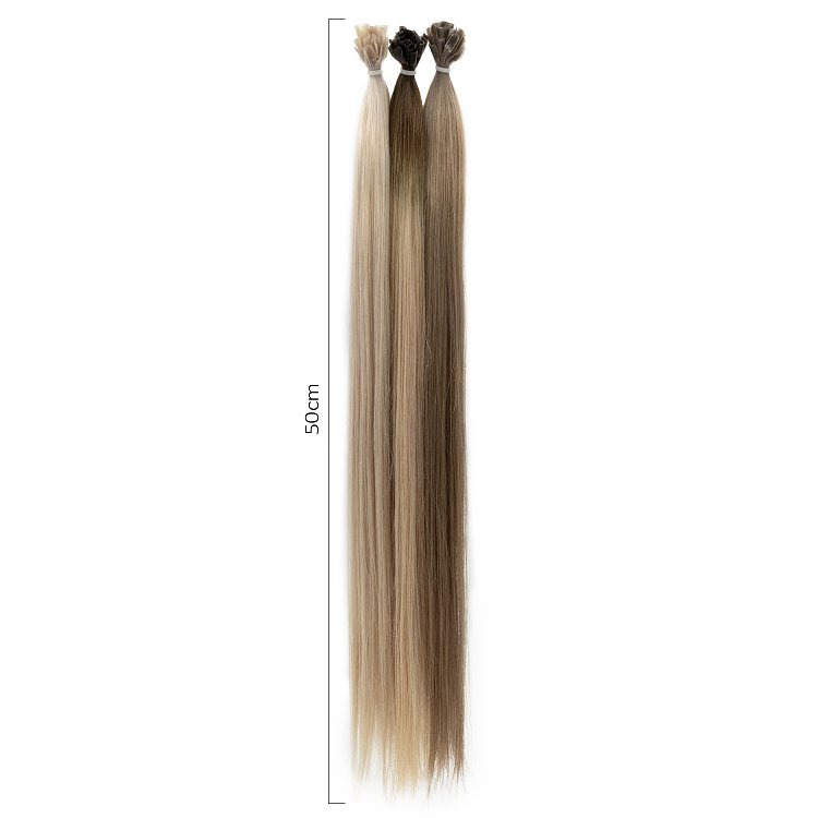 Strahnen Extensions #TEAL, Blau 100% Echthaar, 50cm 25St