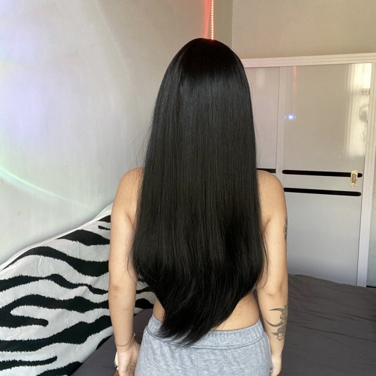 Περούκα Συνθετική Μαύρη Μακριά Ίσια