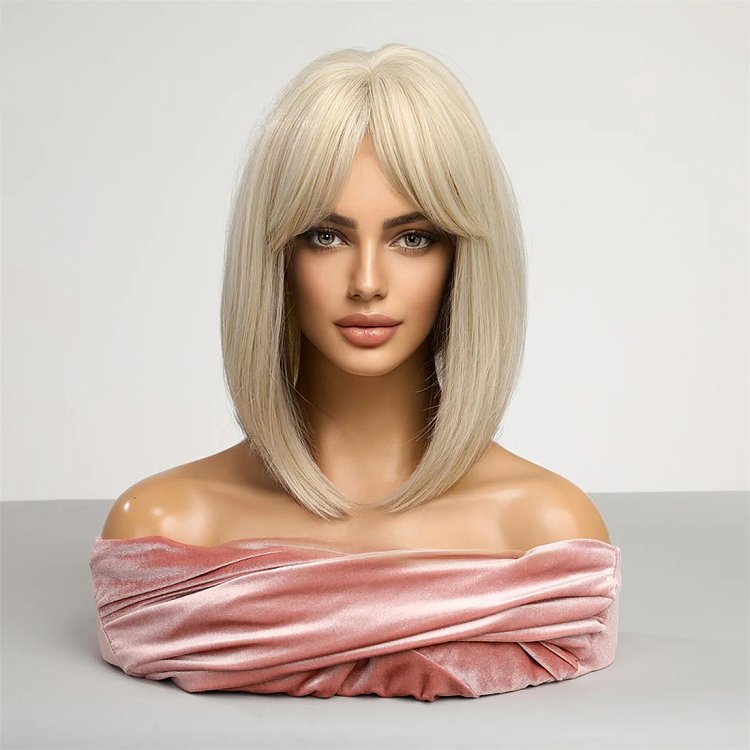 Synthetische Perucke Blond Bob mit Pony