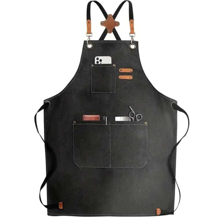 Ποδιά Κομμωτηρίου Barber Μαύρη με Τσέπες 60 x 70cm