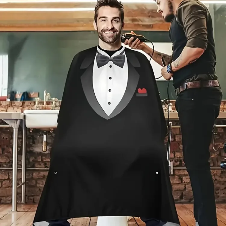 Μπέρτα Κουρέματος Barber με Σχέδιο Σμόκιν – Ανθεκτική & Αδιάβροχη