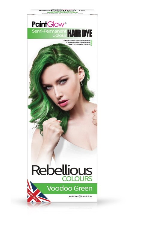 Rebellious ημιμόνιμη βαφή μαλλιών Voodoo Green, 70ml