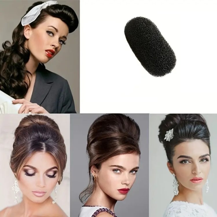 Μπομπάρι με Κλιπ Μαλλιών για Φυσικό Όγκο Μαύρο