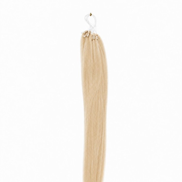 Feather Haarverlangerungen Echthaar #1001 Hellblond 50cm 10Stk