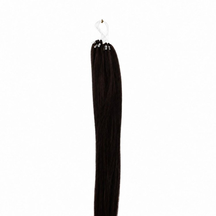 Feather Haarverlangerungen Echthaar #1B Dunkelbraun 50cm 10Stk
