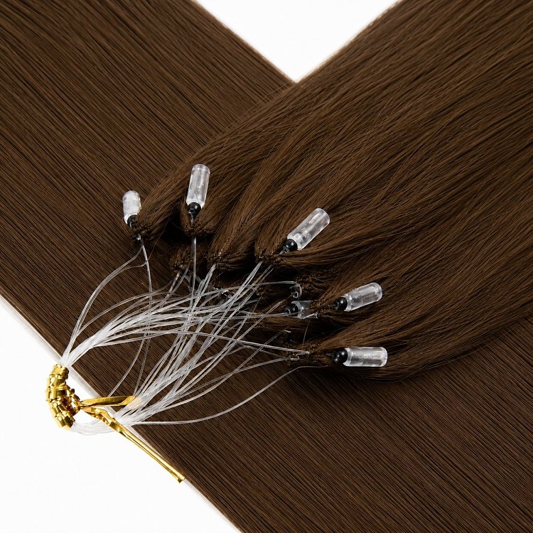 Feather Haarverlangerungen Echthaar #2 Braun 50cm 10Stk