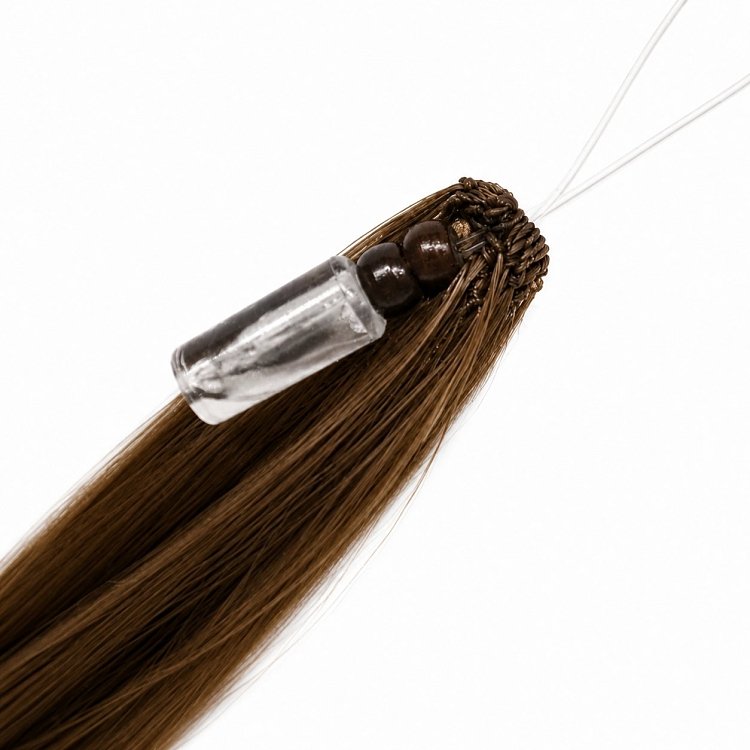 Feather Haarverlangerungen Echthaar #2 Braun 50cm 10Stk