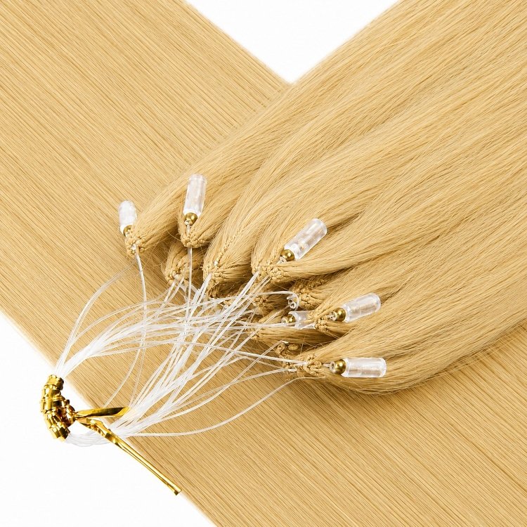 Feather Haarverlangerungen Echthaar #24 Blond 50cm 10Stk