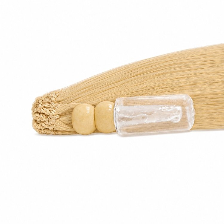 Feather Haarverlangerungen Echthaar #24 Blond 50cm 10Stk