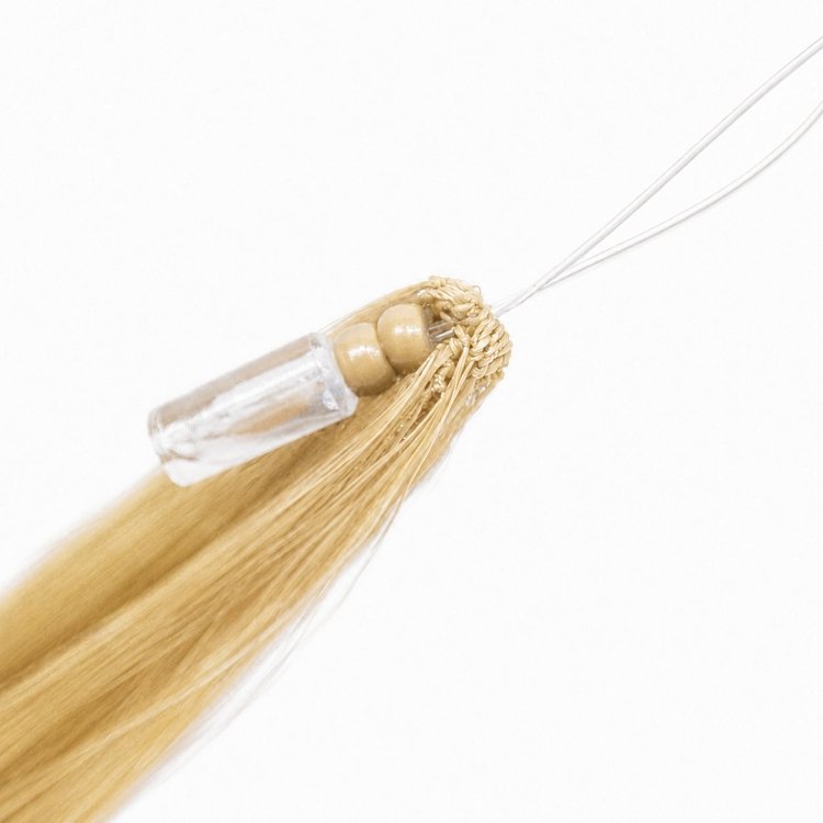 Feather Haarverlangerungen Echthaar #24 Blond 50cm 10Stk