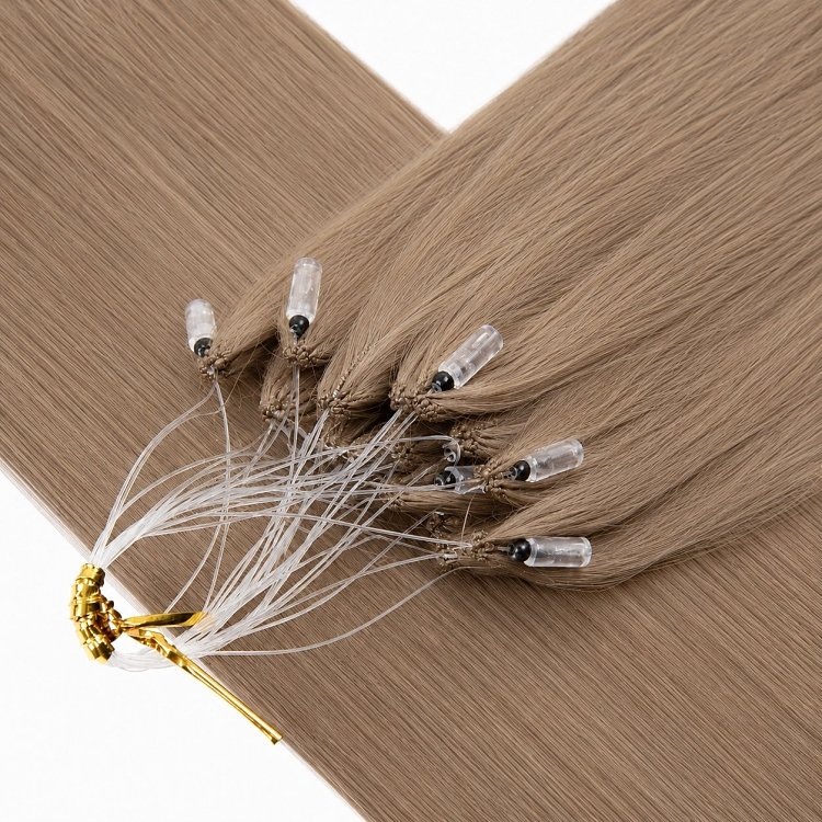 Feather Haarverlangerungen Echthaar #5A Aschblond 50cm 10Stk