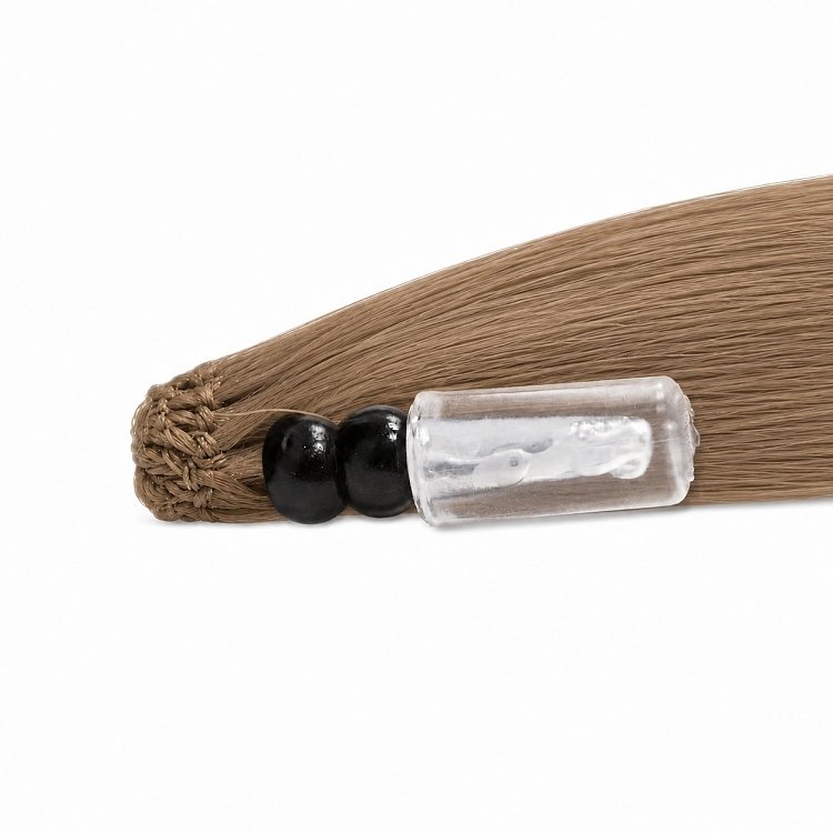 Feather Haarverlangerungen Echthaar #5A Aschblond 50cm 10Stk