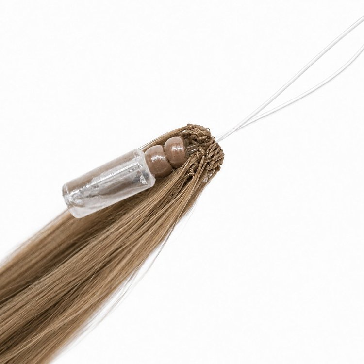 Feather Haarverlangerungen Echthaar #5A Aschblond 50cm 10Stk