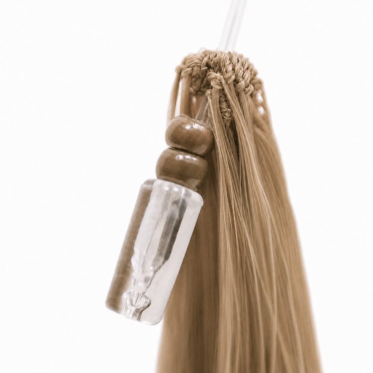 Feather Haarverlangerungen Echthaar #5A Aschblond 50cm 10Stk