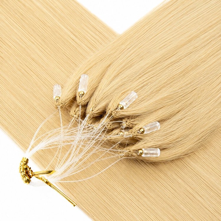 Feather Haarverlangerungen Echthaar #60 Blond 50cm 10Stk