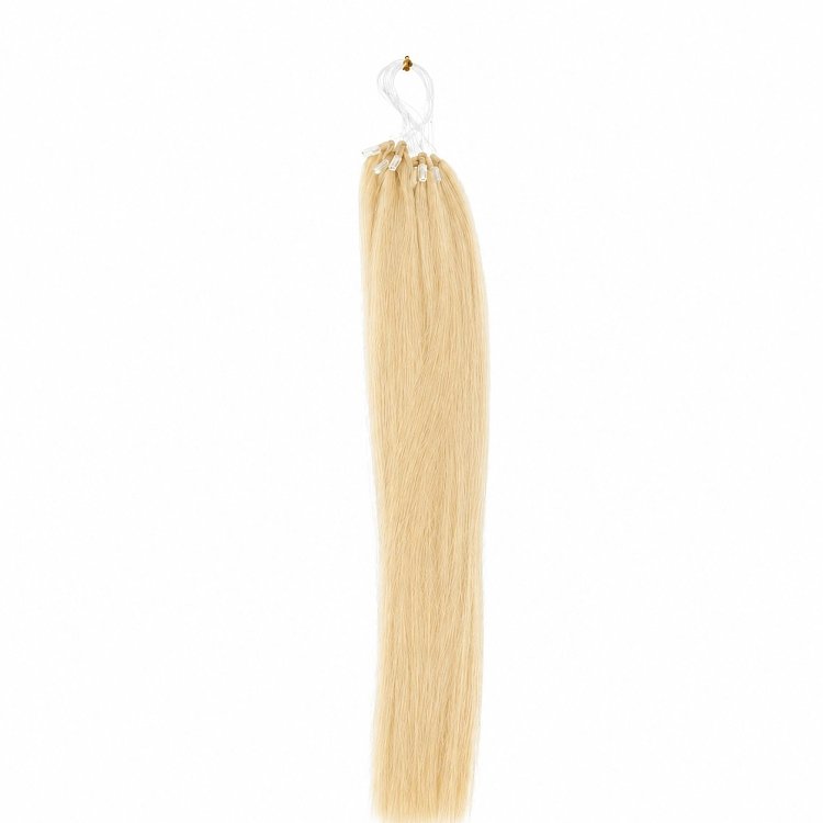 Feather Haarverlangerungen Echthaar #60A Hellblond 50cm 10Stk
