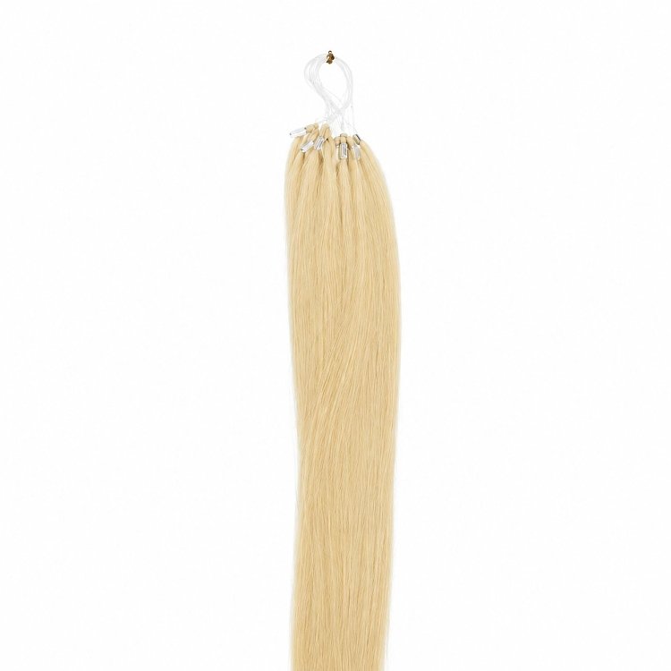 Feather Haarverlangerungen Echthaar #60B Hellblond 50cm 10Stk