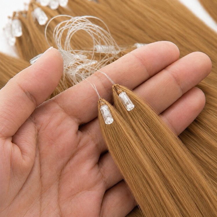 Feather Haarverlangerungen Echthaar #8 Blond 50cm 10Stk