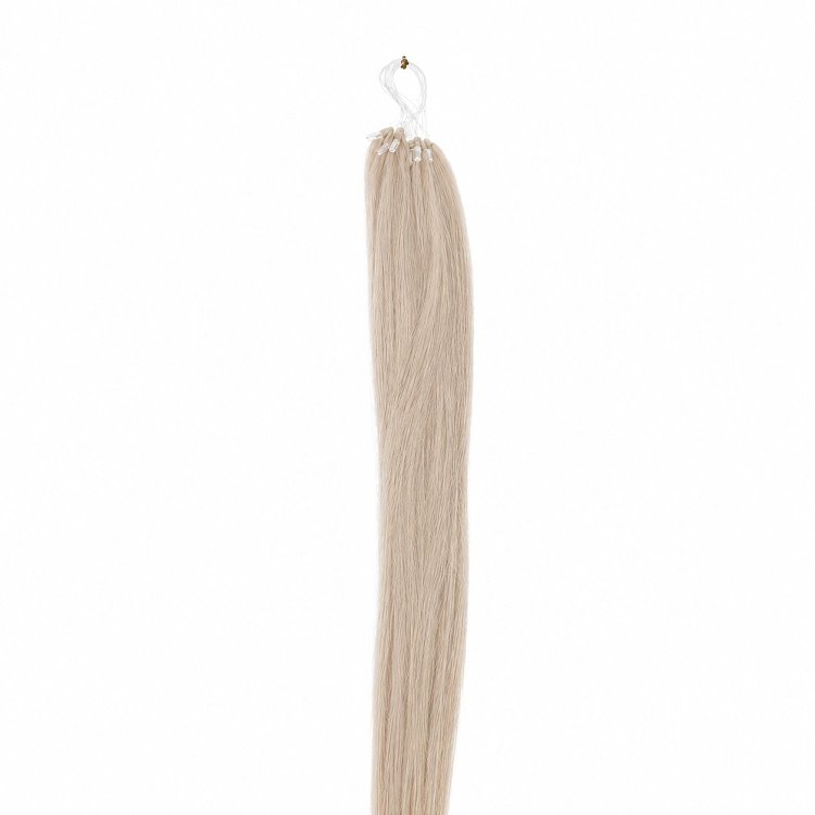 Feather Haarverlangerungen Echthaar #GREY Blond 50cm 10Stk