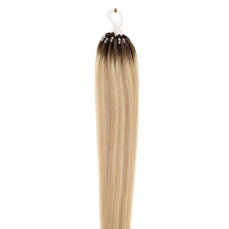Feather Haarverlangerungen Echthaar #SB Blond Ombre 50cm 10Stk