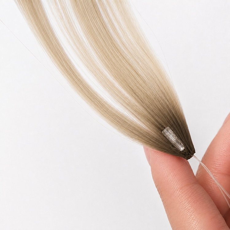 Feather Haarverlangerungen Echthaar #SB Blond Ombre 50cm 10Stk